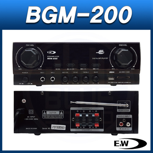 E&amp;W BGM200/BGM 앰프/100W x 2CH/이앤더블유(BGM-200)