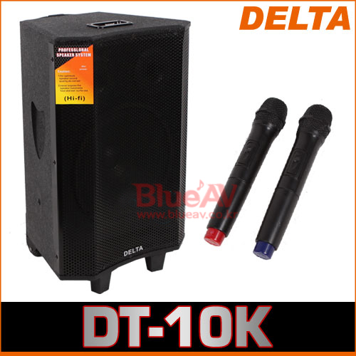 DELTA DT-10K/이동형앰프/150W/무선마이크2채널/USB,SD카드/충전식/기타연결가능/DT10K