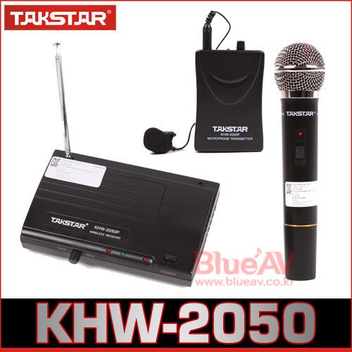 TAKSTAR KHW-2050/1채널 무선마이크/VHP 200MHz/핸드, 핀 송신기 타입 선택/KHW2050