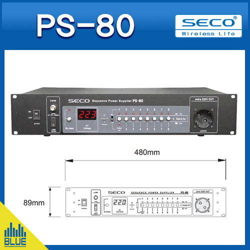 [블루음향] PS80 /세코 순차전원공급기/8채널 전원공급기/POWER DISTRIBUTOR/직류전원장치(SECO PS-80)