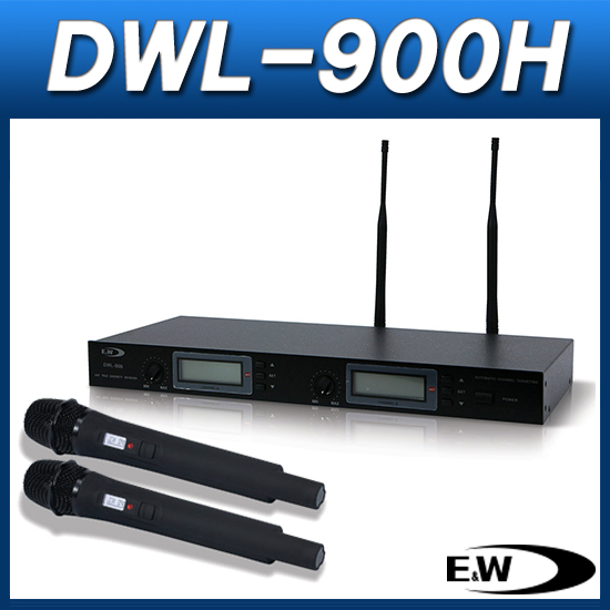 E&amp;W DWL900H/무선마이크 2채널세트/900MHz/랙타입/ACT주파수설정 (이더블유디 DWL-900H)