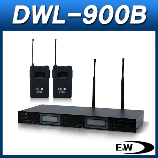 E&amp;W DWL900B/무선마이크 2채널세트/900MHz/랙타입/무선핀+핀세트 (이더블유디 DWL-900B)