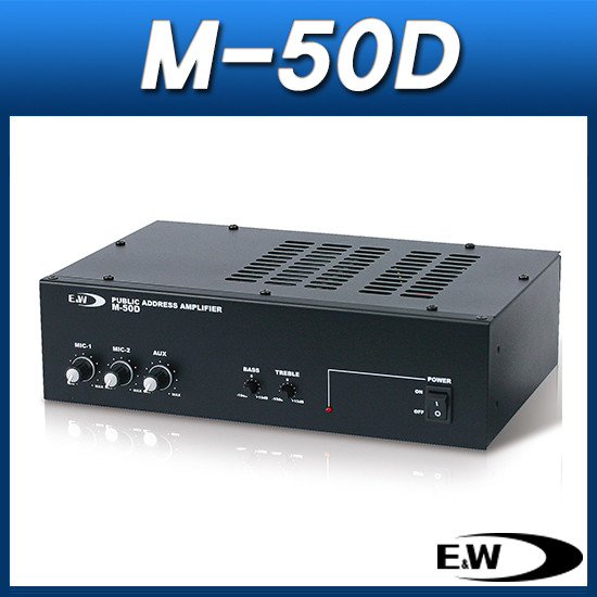 E&amp;W M-50D/PA믹싱앰프/마이크2채널입력/스테레오1채널입력/정격출력50W/EW M50D