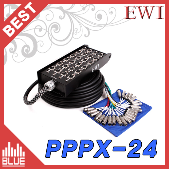 EWI PPPX24-20m/24채널 멀티케이블 완제품/캐논잭+55잭 병렬연결/Switchraft콘넥터