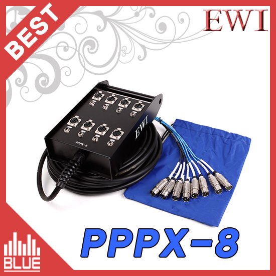 EWI PPPX8-10m/8채널 멀티케이블 완제품/캐논잭+55잭 병렬연결/Switchraft콘넥터