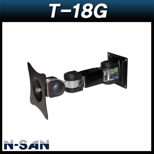 N-SAN T18G/벽형2단암/벽걸이거치대/모니터브라켓/LCD거치대/티비거치대/엔산마운트/T-18G